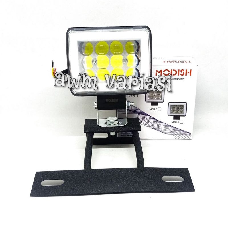 [PAKET]Lampu Tembak Sorot CWl 12 Led Ring Blue Waterproof + breket RX King Vixion Byson GL Tiger DLL