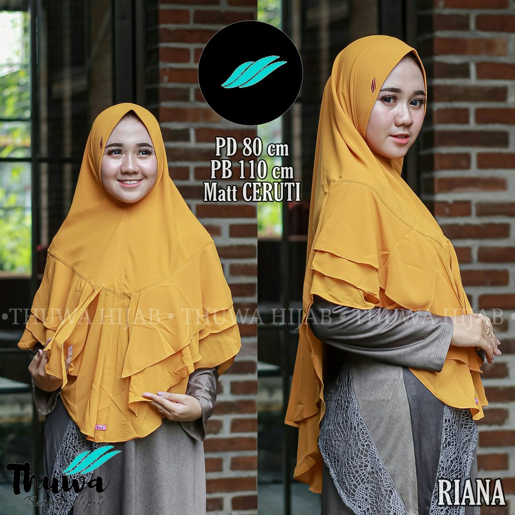 JILBAB CERUTI SYAR'I 2 LAYER BRANDED THUWA HIJAB RIANA