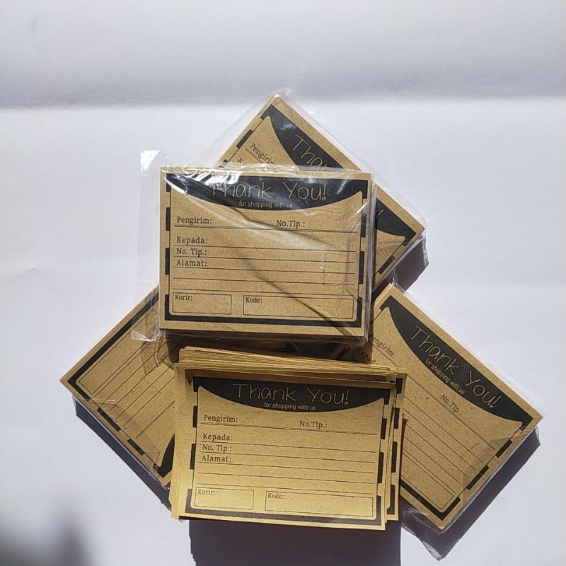 

Label Alamat Olshop Cokelat Vintage