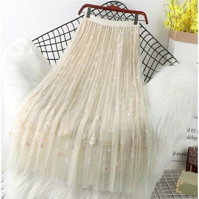 Rok Tutu Korea Import / Maxi Skirt Motif Bunga