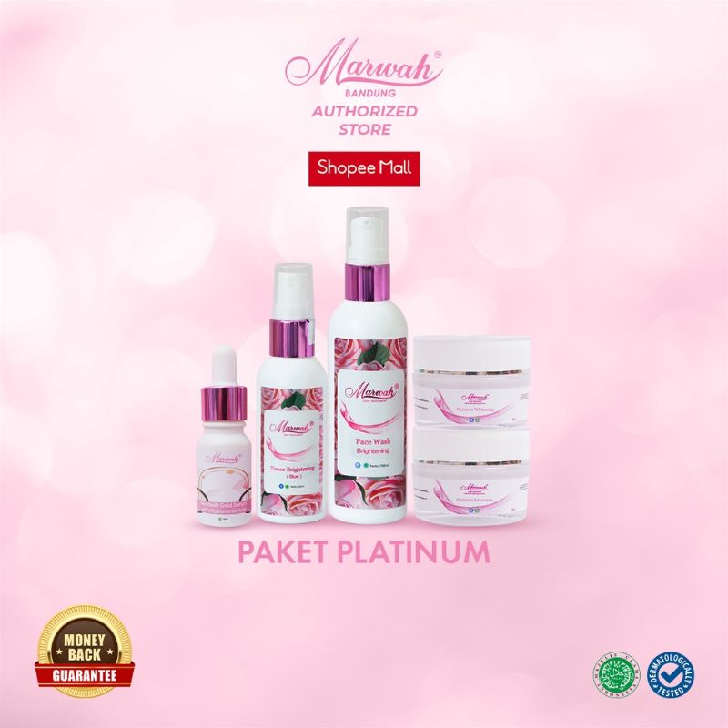 PLATINUM paket cream wajah marwah skincare untuk wajah normal cenderung kering dan flek