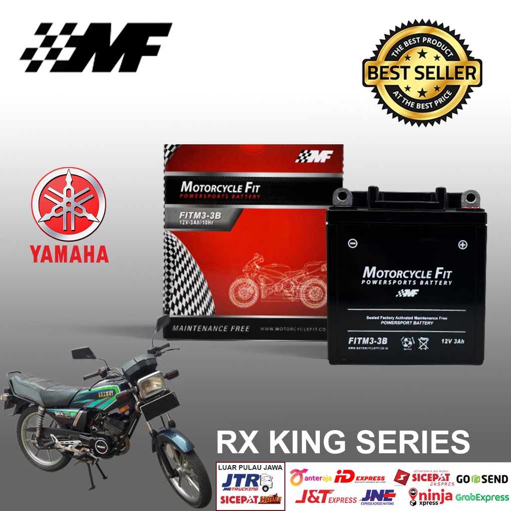 Aki Motor Yamaha RX King Accu MF GM3-3B Accu Kering Aki RX King Series MF FITM3-3B Berkualitas