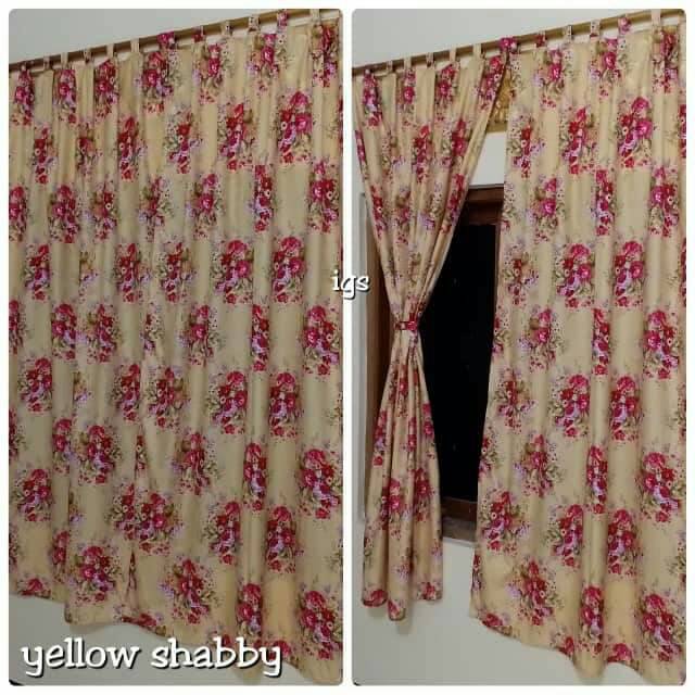 Gorden Jendela Pintu Homemade Karakter Yellow Shaby