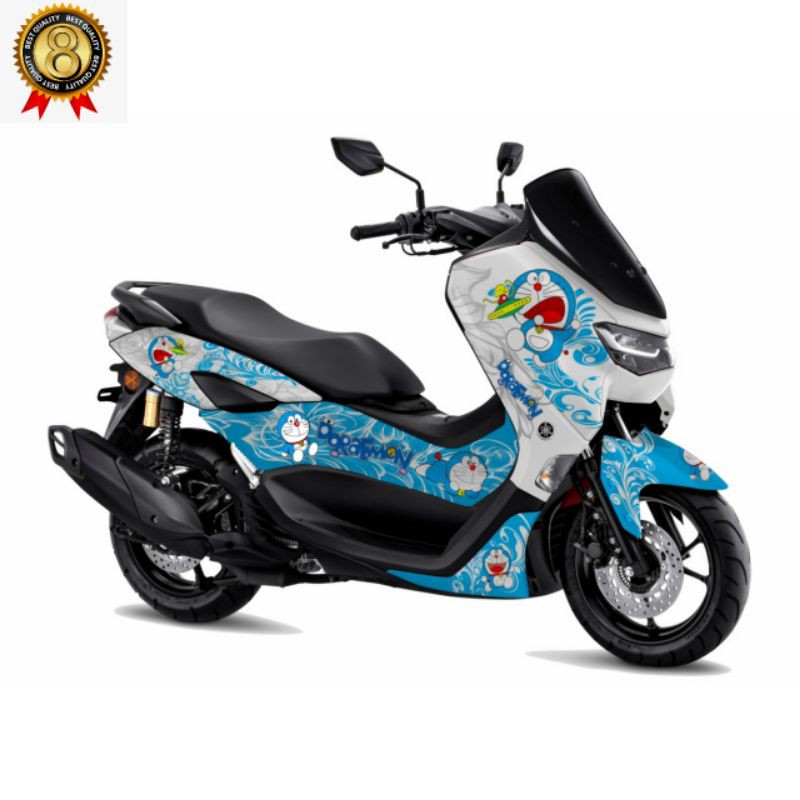 Decal Sticker NMAX Full Body Doraemon Putih biru variasi