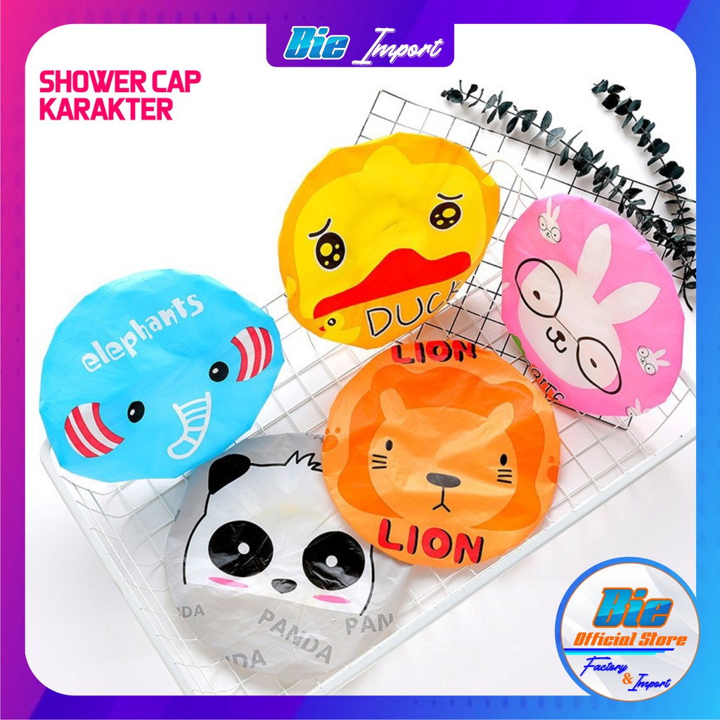 Shower Cap Karakter / Penutup Kepala Korean Style Impor Best Seller