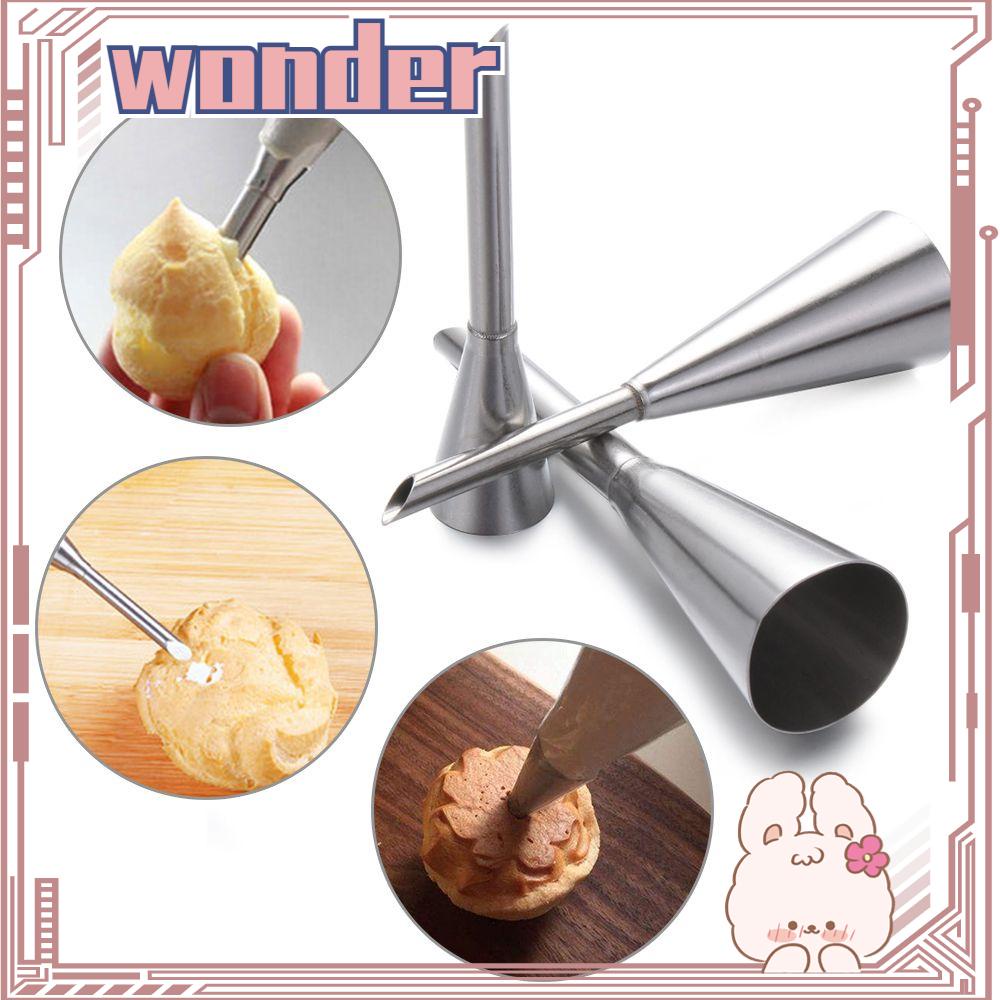 Wonderful 3Pcs Spuit Piping dengan Bahan Stainless Steel untuk Hiasan Kue / Fondant