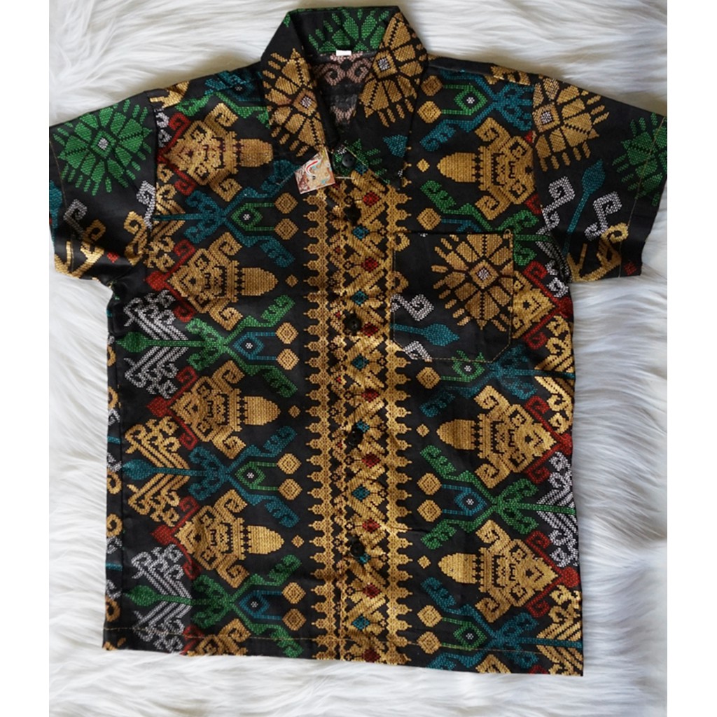 kemeja hem batik bahan katun warna Hitam BAL22