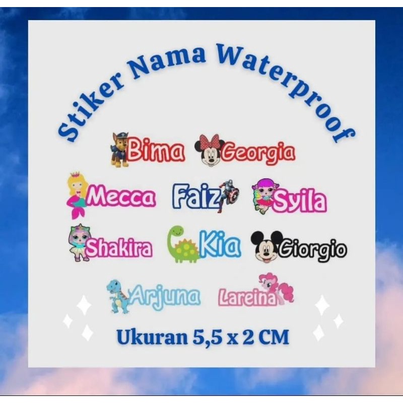 

Stiker Label Nama Waterproof 5,5 x 2 CM