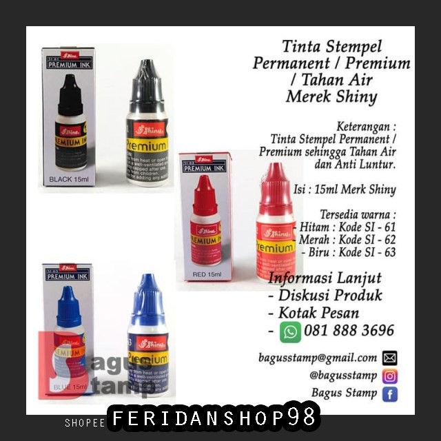 

BT904 TINTA STEMPEL PERMANENT BEST PREMIUM TAHAN AIR SHINY BY FERIDANSHOP98