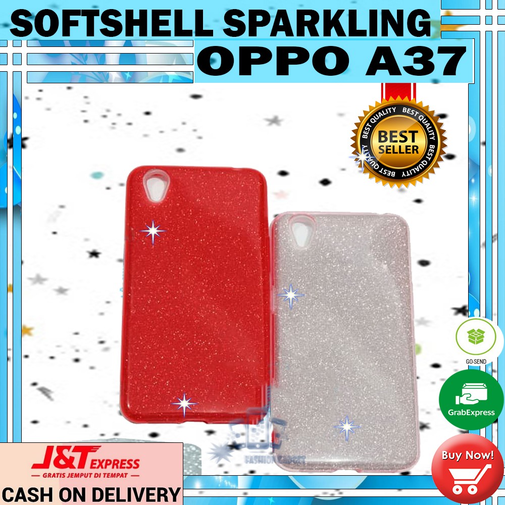 (Warna Acak Pink / Red) Silikon Oppo A37 Ultrathin Oppo A37 Case Sparkling Blink Blink Case Glitter Soft Case Jelly Case Silicone Casing Kesing Kasing Sarung Hp Oppo A37 Neo 9