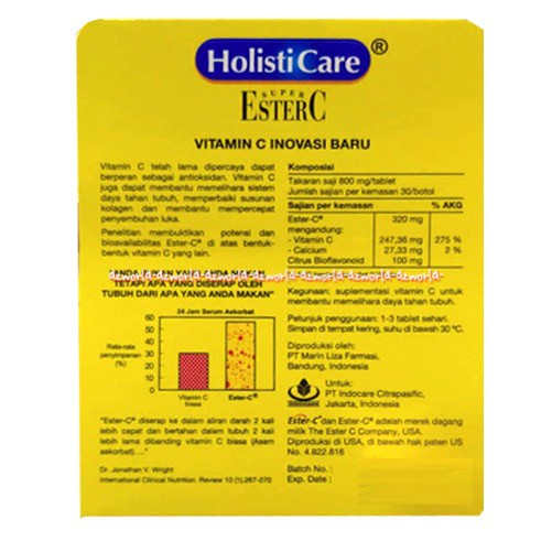 Holisticare EsterC 30 Tablet Vitamin C Holisti Care Ester C