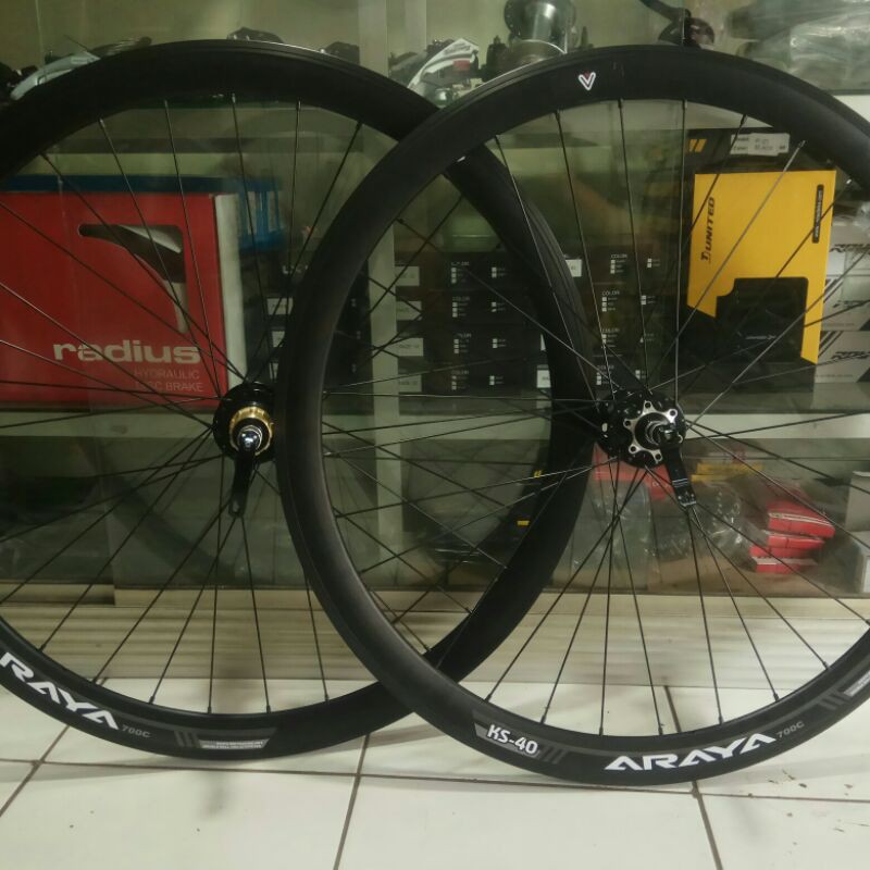 WHEEL SET 700C ARAYA KS-40 HUB RAZE JANGKRIK DISK BRAKE WHEEL SET ROAD BIKE GRAVEL DISK BRAKE