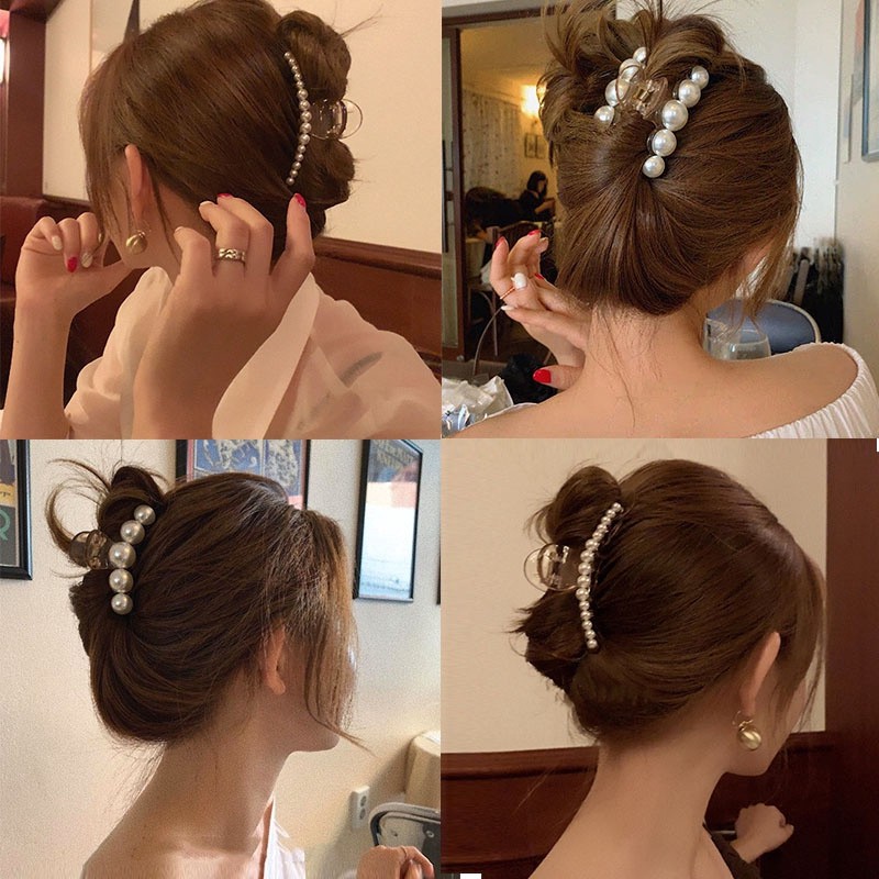 [ACKER] Jepit Rambut Gaya Korea Geometris Mutiara Jepit Rambut