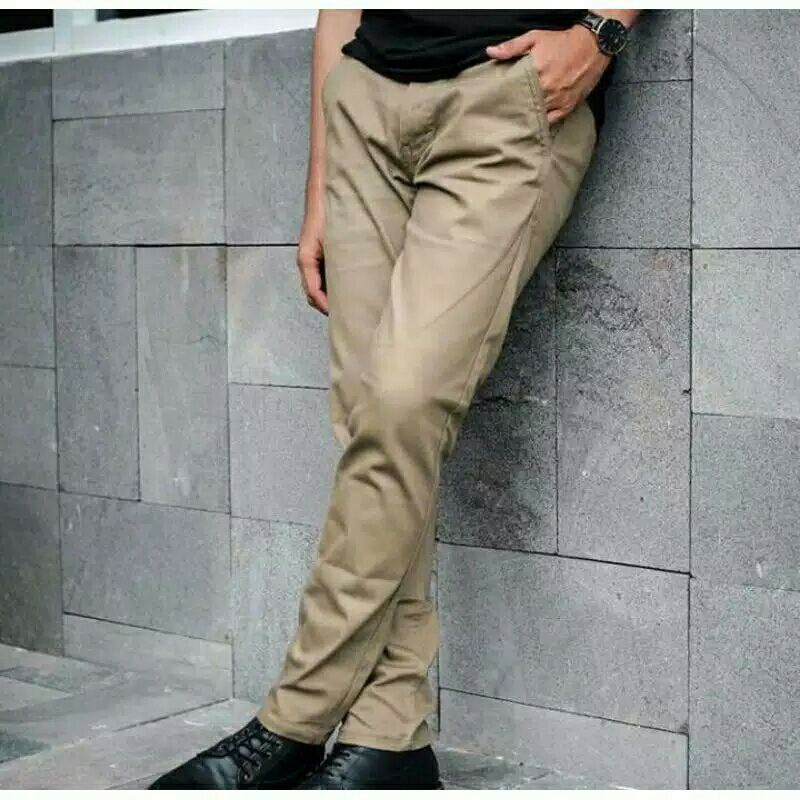 CELANA PRIA CHINO Slimfit panjang kerja kantor santai liburan cowok gentleman