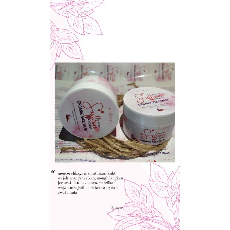 Face mask saffron organik