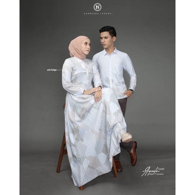 AQEELA COUPLE NADHEERA LUXURY GAMIS KEMEJA PASANGAN