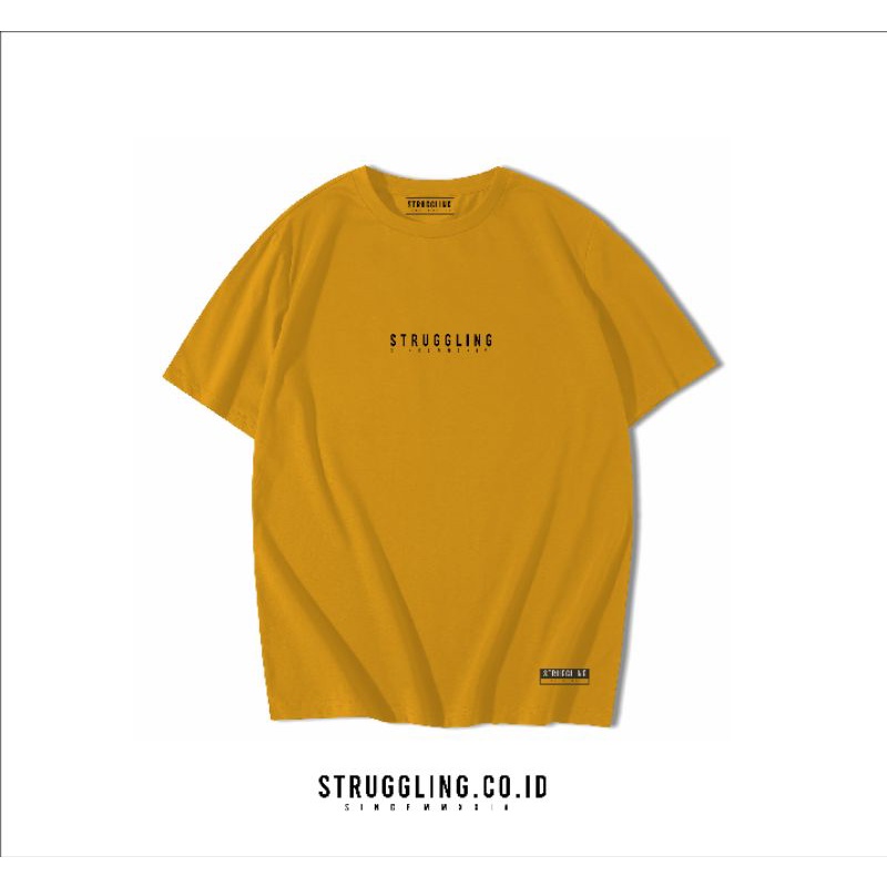 Struggling Co - Tshirt Pria | Kuning Kunyit | T-Shirt Unisex | Kaos Baju
