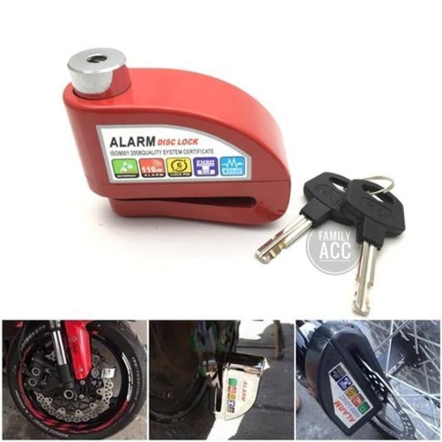 Kunci Disk Cakram Alarm Anti Maling Gembok Disc Lock Motor Sepeda DLL