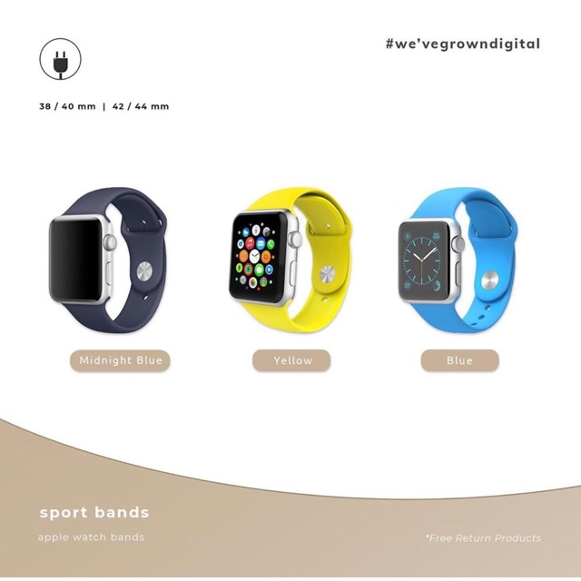 Apple Watch Series 1 2 3 4 5 Sport Band Silicone Band Tali Apple Watch Premium Mirip Ori