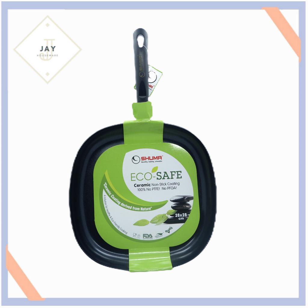 GRILL PAN 28X28 CM BAHAN NONSTICK CERAMIC ANTI LENGKET - SHUMA (SHES2843GP)