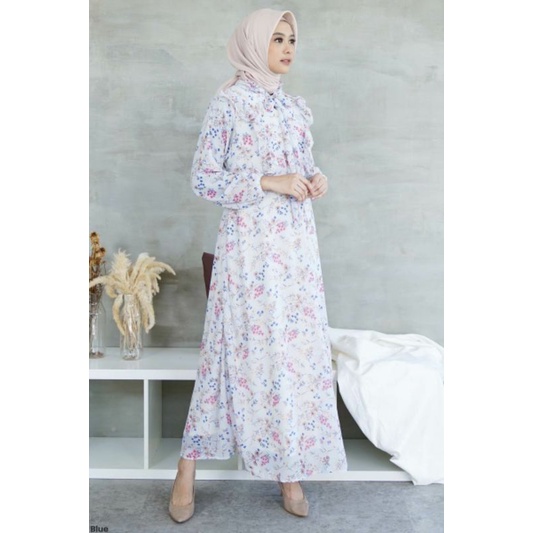 Maxi Dress Floral - Gamis Floral - Midi Dress