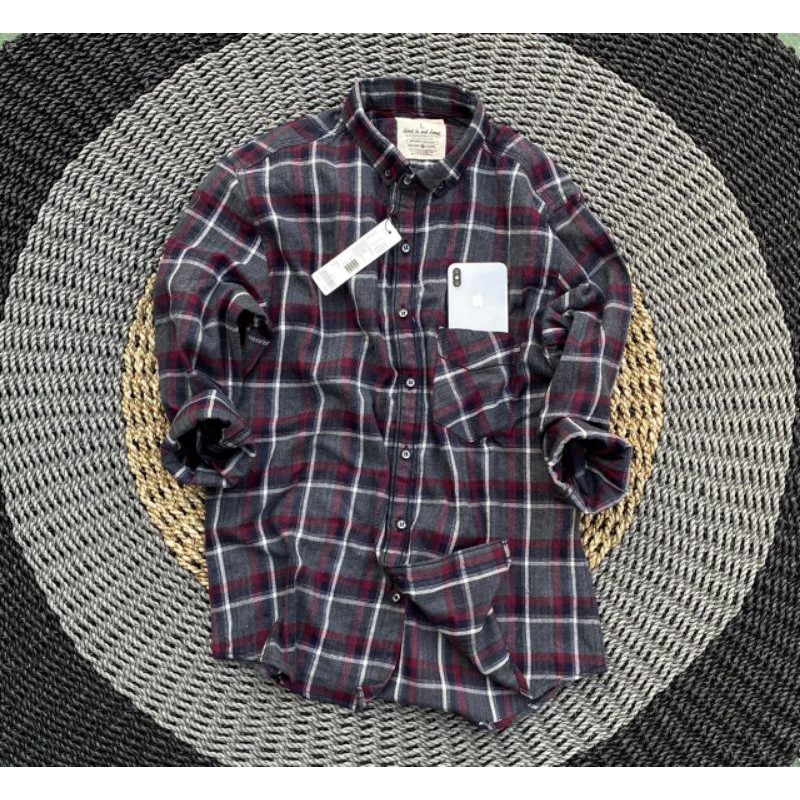 Kemeja Panjang Bahan Flanel Import Merk Esprit #04