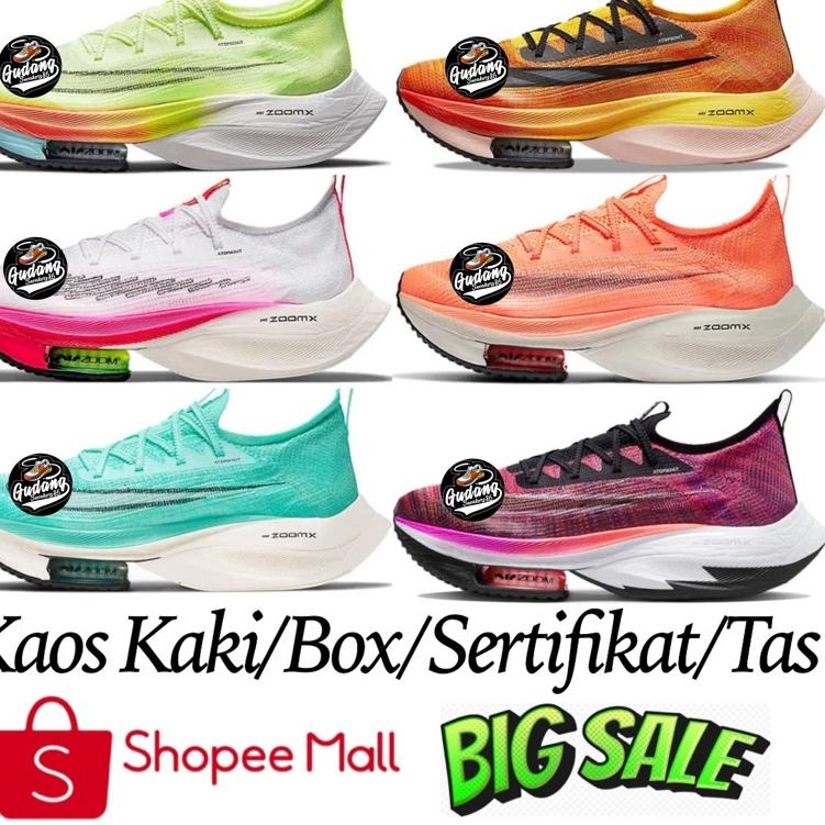 ⇢ SEPATU RUNNING PRIA AIR ZOOM ALPHAFLY NEXT% BLACK GREEN/WATERMELON ORANGE PREMIUM ORIGINAL ⇩