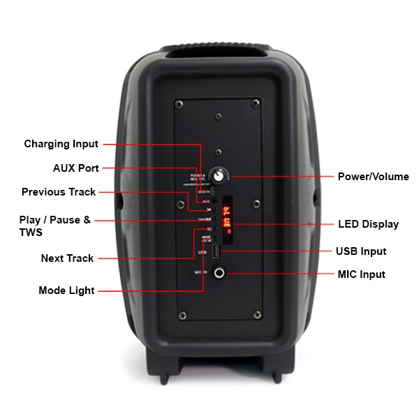SPEAKER BLUETOOTH SIMBADDA CST 835N - Karaoke GRATIS Mic Cable-3