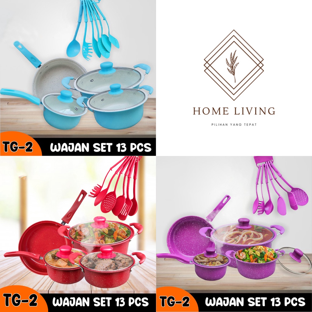 Panci Set 13 Tutup Kaca Serbaguna panci set lengkap stainless steel - Homeliving