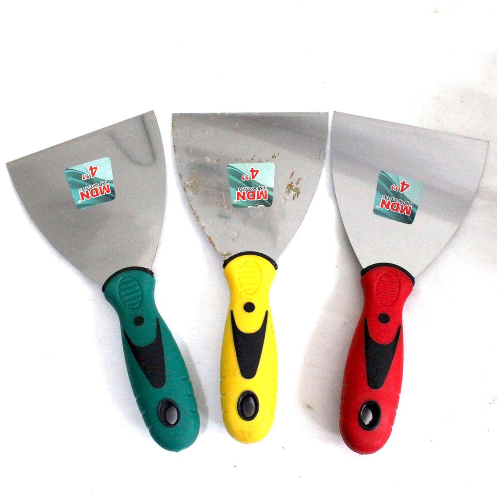 Kapi Cat Plat Baja Gagang Karet 3 Inch &amp; 4 Inch / Scraper Kape