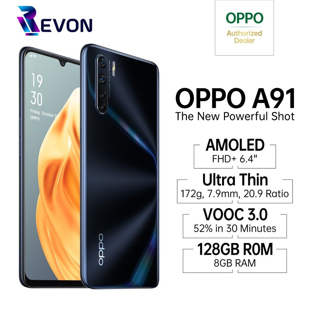 OPPO A91 8GB RAM 128GB ROM [VOOC Charging, AI Ultra Wide Quad Camera,Ultra Slim