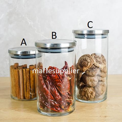 6Pcs Toples Dlx Kaca Canary B Stainless Lid 880 Ml