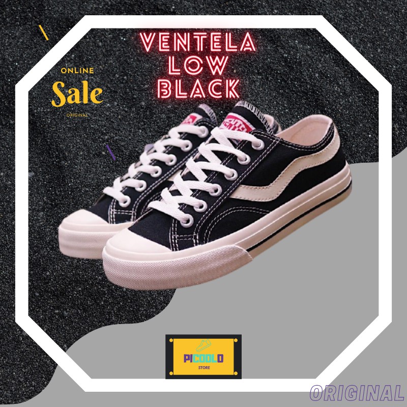 Sepatu Ventela warna hitam untuk sepatu pria dan sepatu wanita