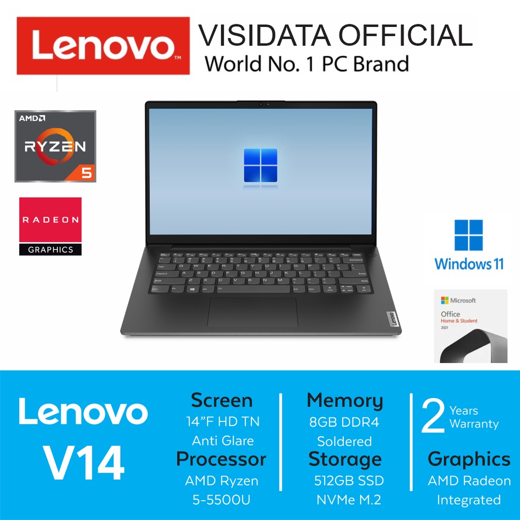 Jual Lenovo V14 G2 Alc Ryzen 5 5500u Win11 Ssd 512gb 14 Fhd Ohs Ewid Shopee Indonesia 9299