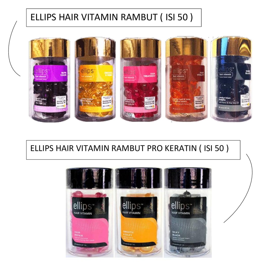 ☘️ CHAROZA ☘️ ELLIPS Hair Vitamin Rambut /Hair Vitamin Pro Kreatin Complex (Isi 50)