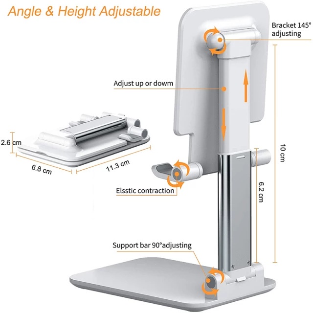 FOLDING DEKSTOP HD23 L-305 PHONE HOLDER TABLET TAB IPAD / STAND HOLDER LIPAT HP / STAND HANDPHONE UNIVERSAL MAKASSAR