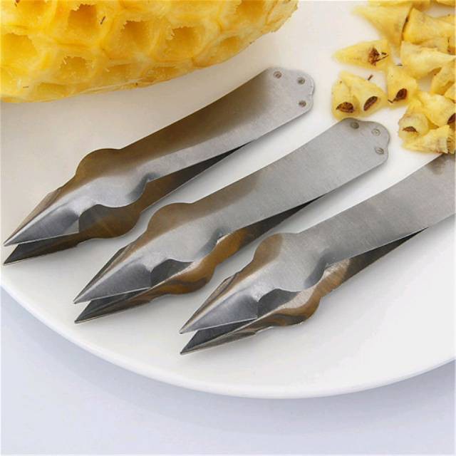 Penjepit pengupas Buah Biji Nanas / pemotong mata nenas stainless steel(b53k)