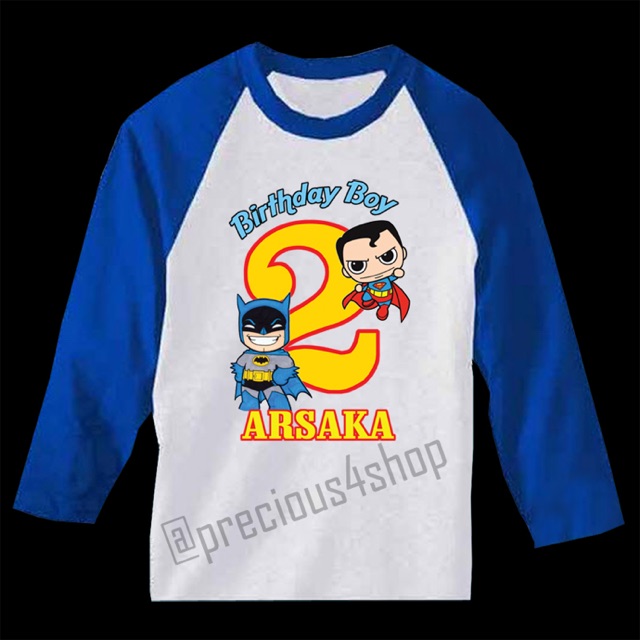Custom | Birthday Idea Superman & Batman DC Comic Team Up | Kaos Couple | Family T-Shirt