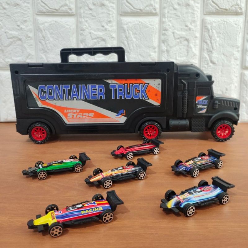 Mainan Truk Kontainer Angkut Diecast Mobil - Truck Box Miniatur Anak