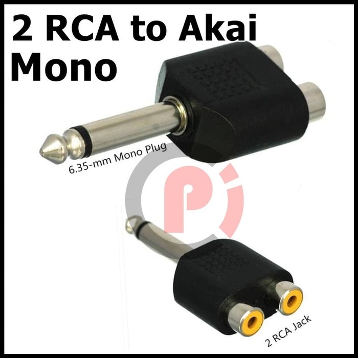 Jack Audio 2 RCA MALE to Akai Jack Mic 6.5mm Mono