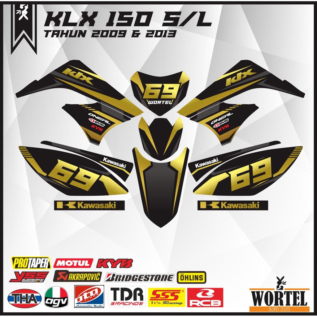 Sticker striping list Decal Motor KLX 150 S/L/D TRACKER LAMA Simpel Modern (klx lama) BANYAK MOTIF