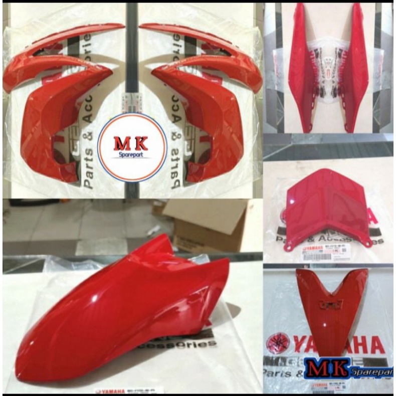PAKET FULL SET BODY HALUS AEROX 155 MERAH Glossy ORIGINAL YAMAHA