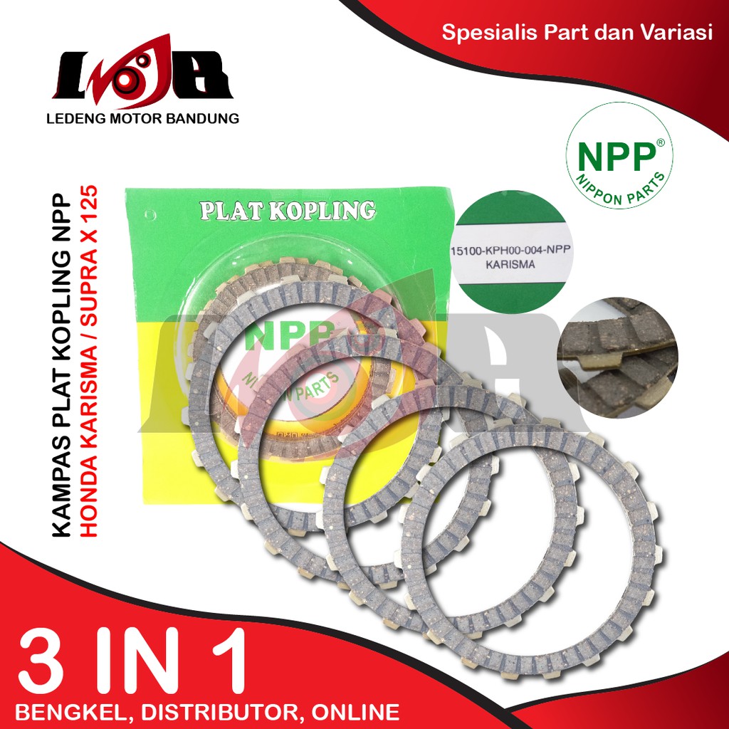 NPP Kampas Plat Kopling Karisma Supra X 125cc KPH Clutch 4 Lembar