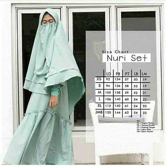 Nuri set wanoja / wanoja hijab / gamis set syari