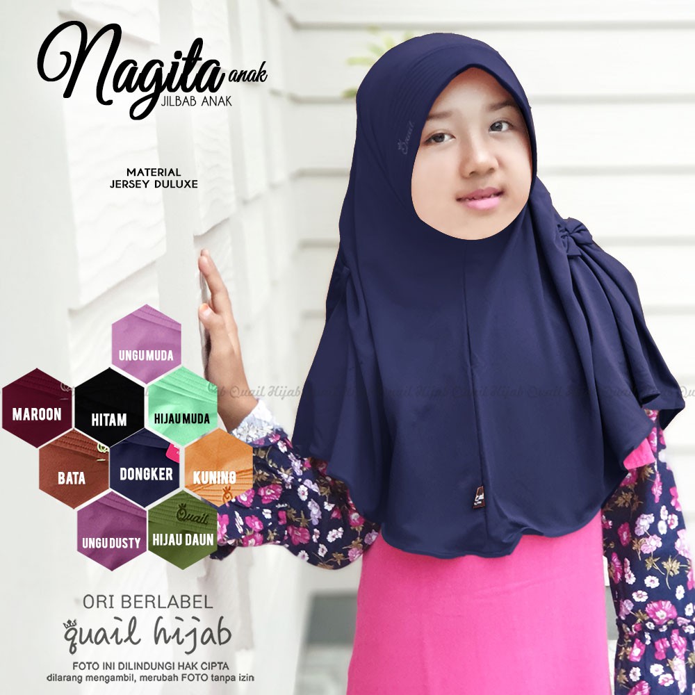 NAGITA ANAK JILBAB ANAK SEKOLAH ORIGINAL QUAIL HIJAB