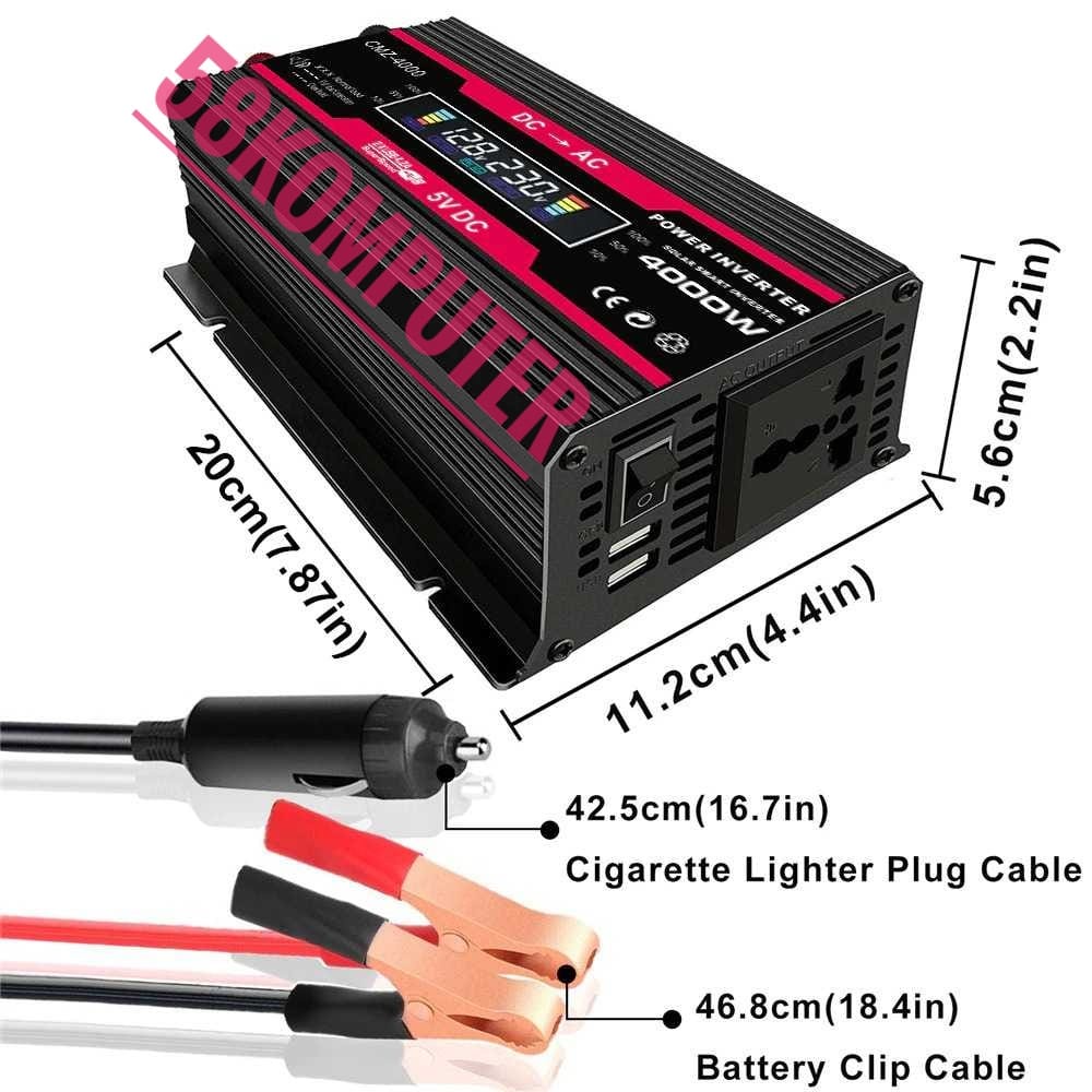 Power Inverter Dc Ke Ac Untuk Mobil DC 12V/24V to AC 220V 4000W Mengubah arus DC ke AC PURE SINE WAVE PSW