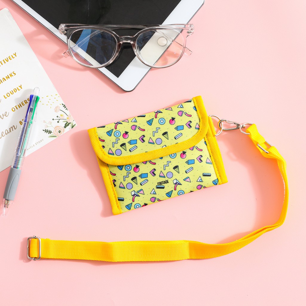 Dompet Gantung Kalung Leher Footage TS-03 Yellow Eighties Hanging Wallet