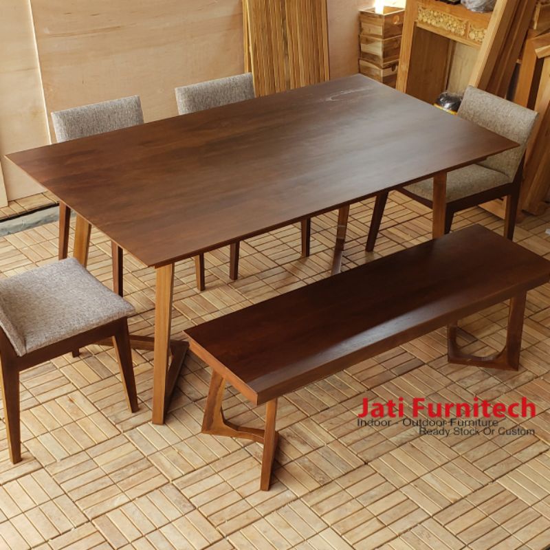 Set Meja Makan Jati - Dining Table JATI FURNITECH