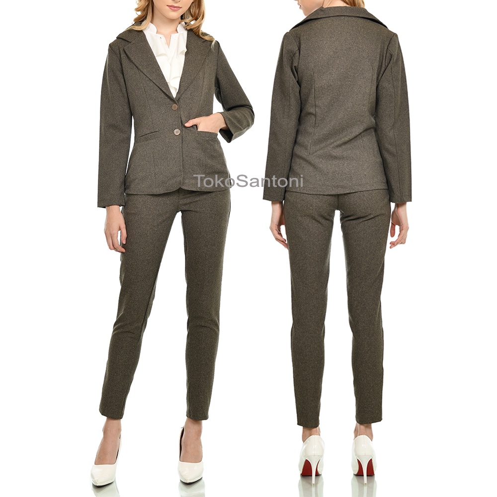 One Set Blazer dan Celana Kantor Slimfit Set Blezer Wanita Dan Celana Kantor Slimfit Formal One Set Blazer Dan Celana Setelan Blazer Wanita Formal Celana Jas Kerja setelan blazer dan celana kerja