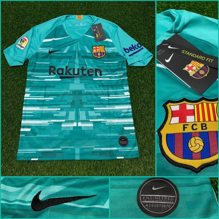 pAKAIAN OLAHRAGA BAJU BOLA JERSEY BOLA BARCELONA GOALKEEPER GK HIJAU 2019/2020 GRADE ORI